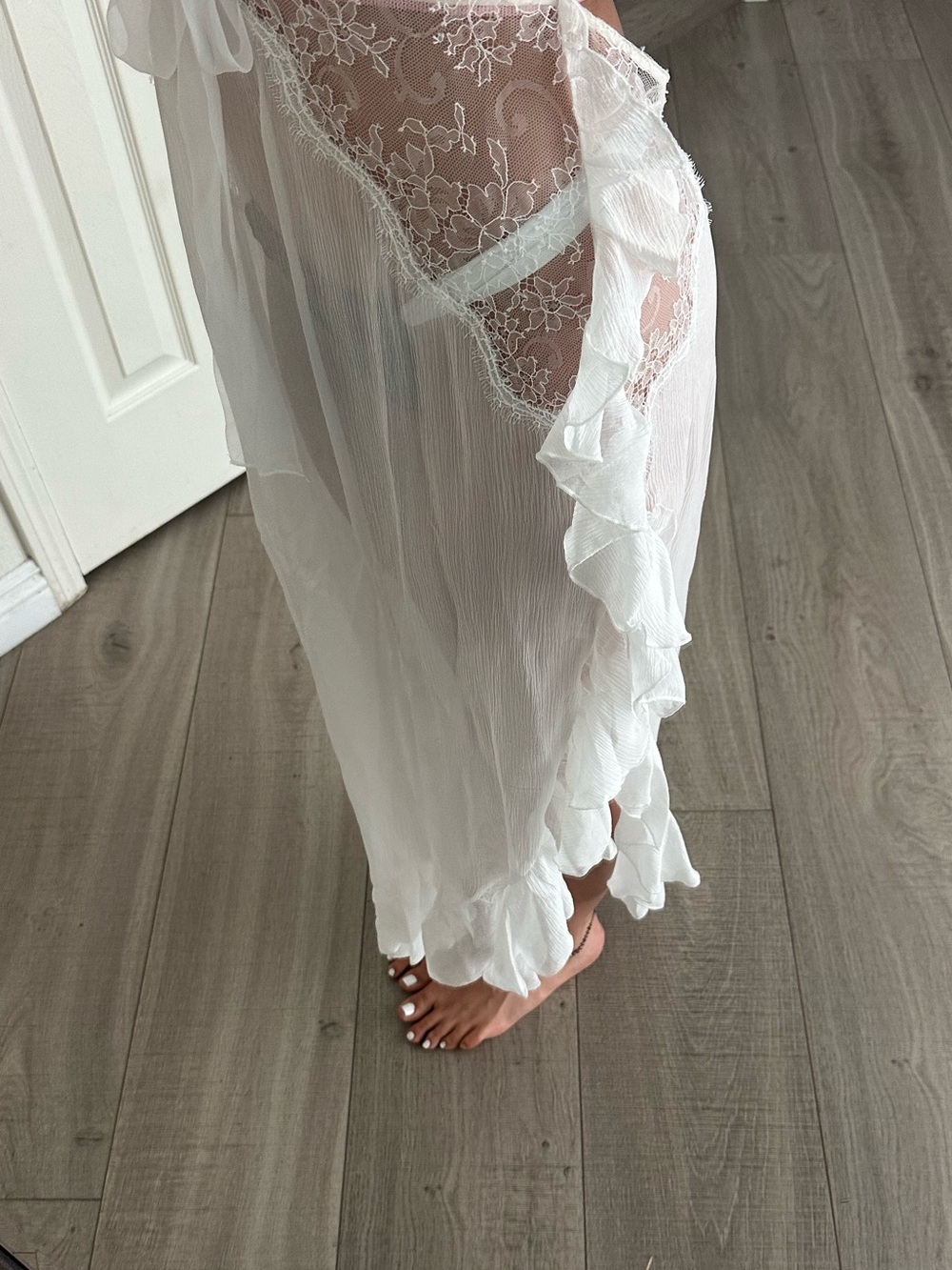 Victoria's Secret Cream Lace Silk Sheer Slip Dress NWT - Picture 5 of 7